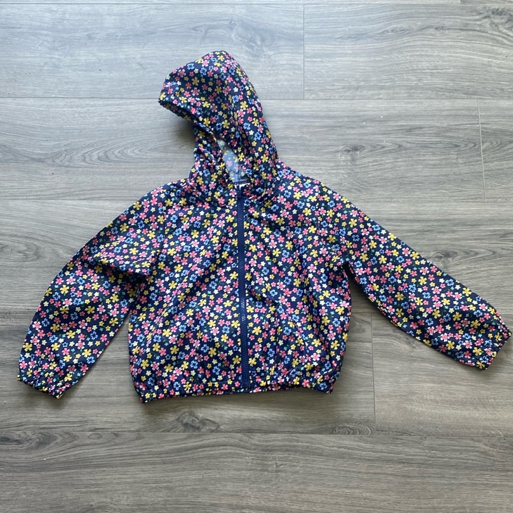 Sweet Heart Rose Girls Floral Hooded Raincoat